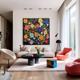 Various Floral Acrylic Painting Cute Colorful Flowers Oil Painting On Canvas Contemporary Decor Art For Sale