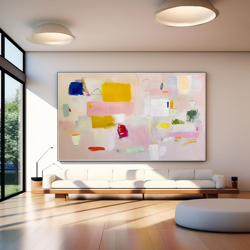 Vibrant Pink Buy Abstract Paintings Online Large Cute Abstract Oil Painting Original Wall Art For Living Room