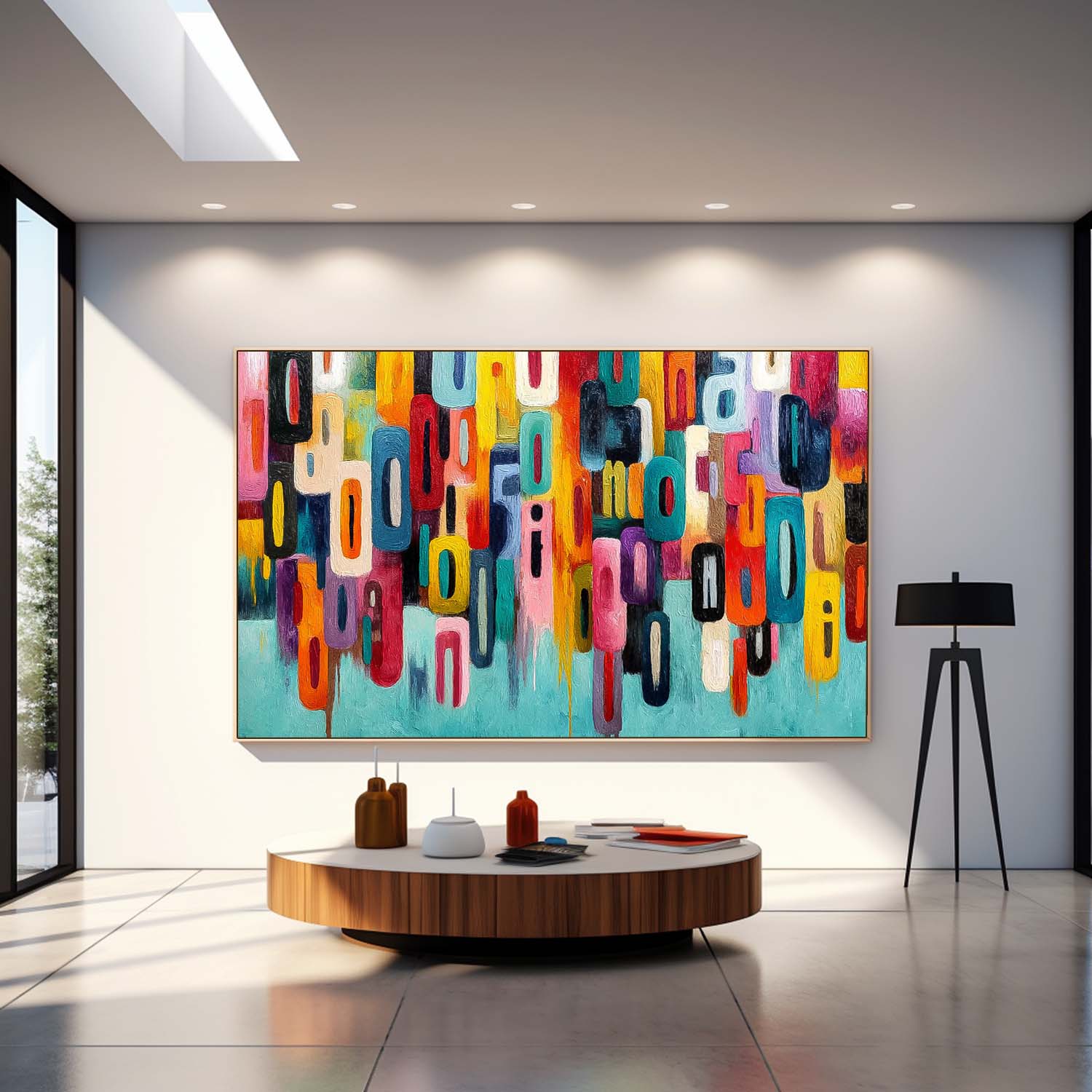 Modern Acrylic Painting Original Graffiti Wall Art Colorful Texture Abstract Oil Painting Home Decor