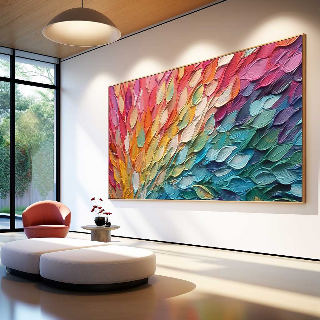 Original Texture Oil Painting On Canvas Large Bright Colorful Acrylic Painting Modern Abstract Living Room Wall Art
