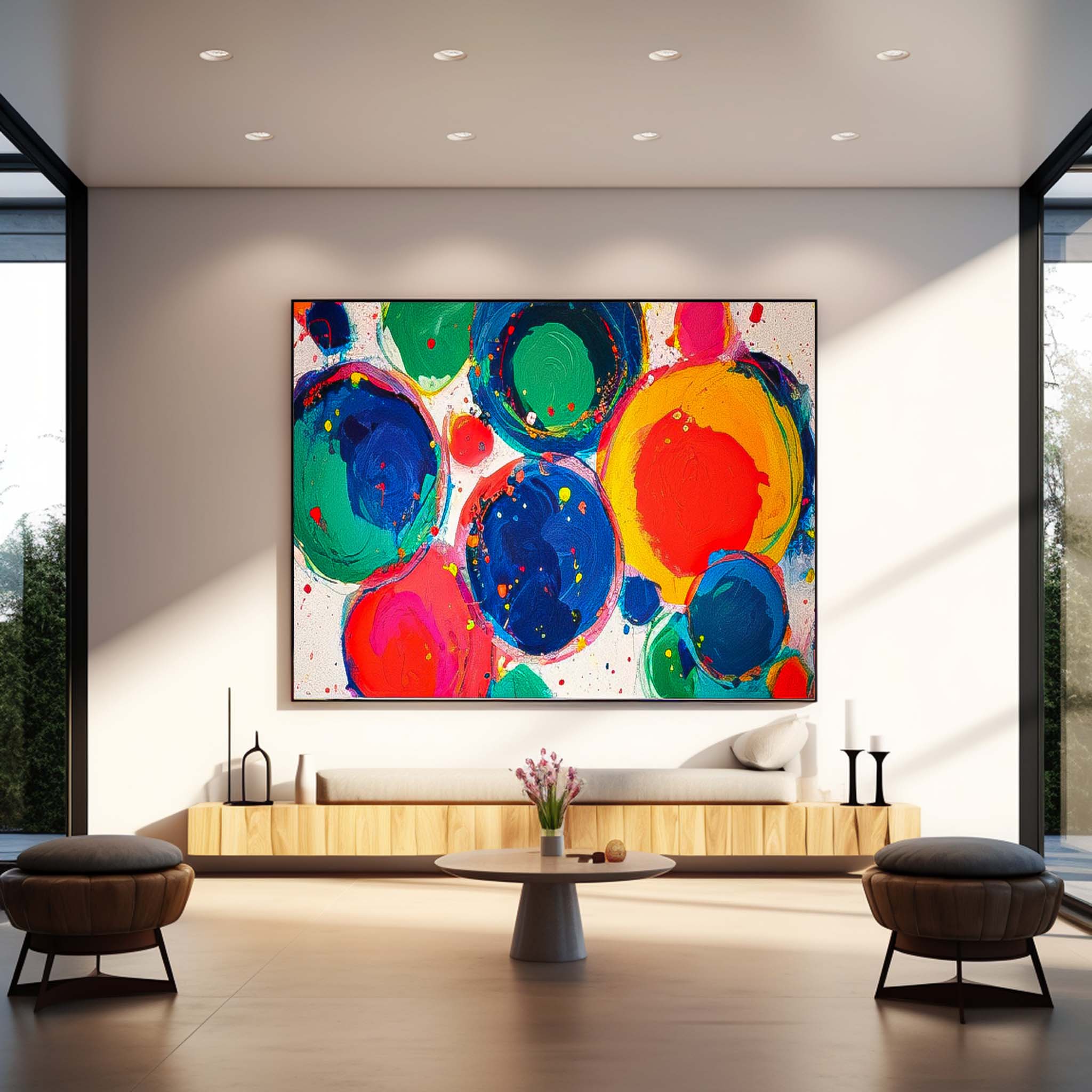 Large Planet Abstract Oil Painting Original Wall Art Vibrant Color Buy Abstract Paintings Online Home Decor