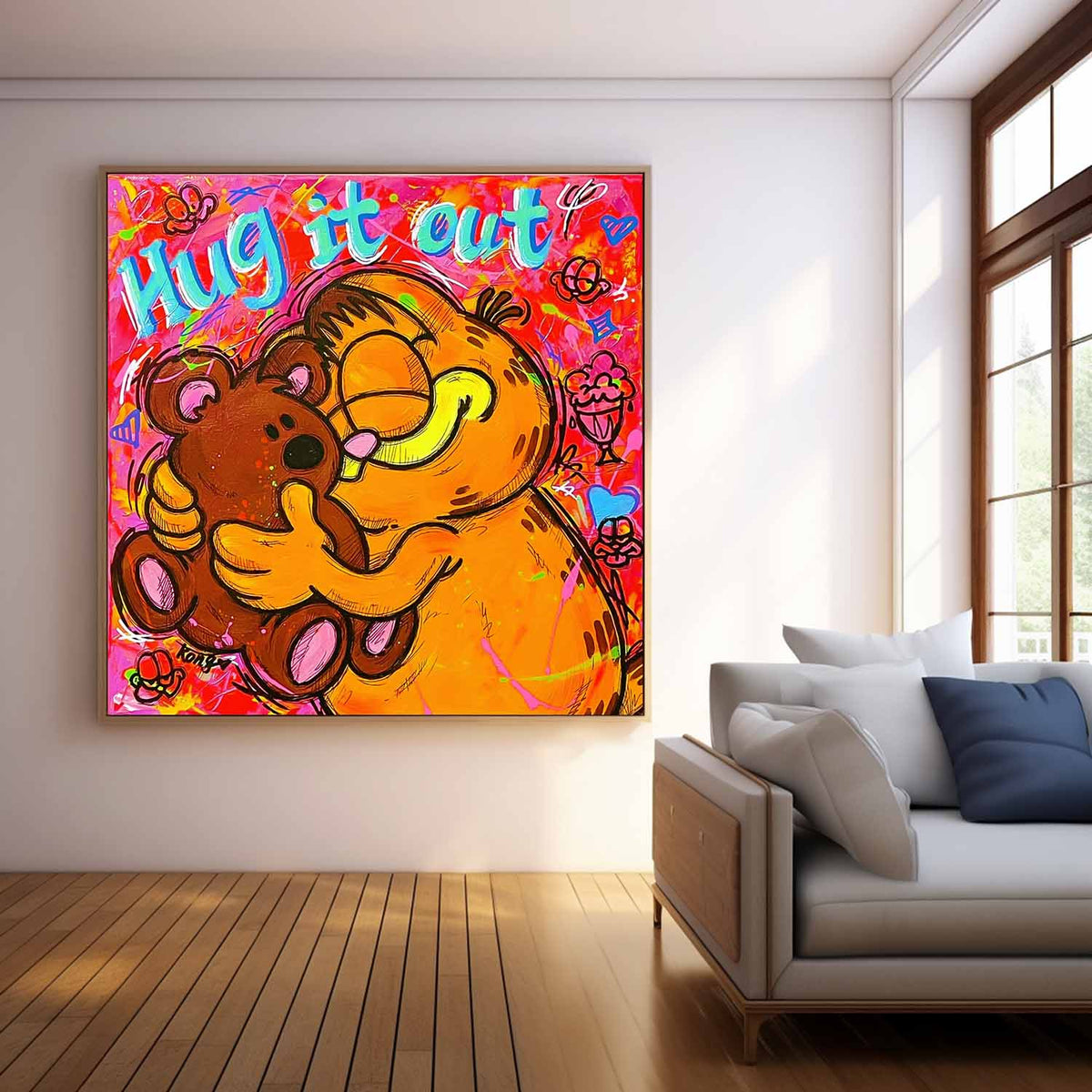 Famous Garfield Oil Painting Canvas Original Lovely Cartoon Characters