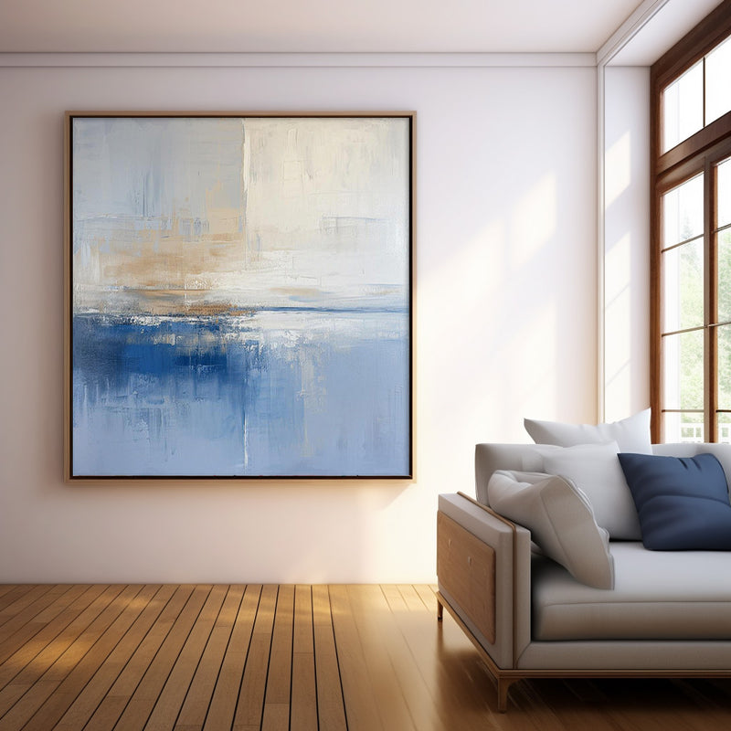 Original Abstract Art For Sale Warm Blue Abstract Painting Canvas Contemporary New Painting Home Decor
