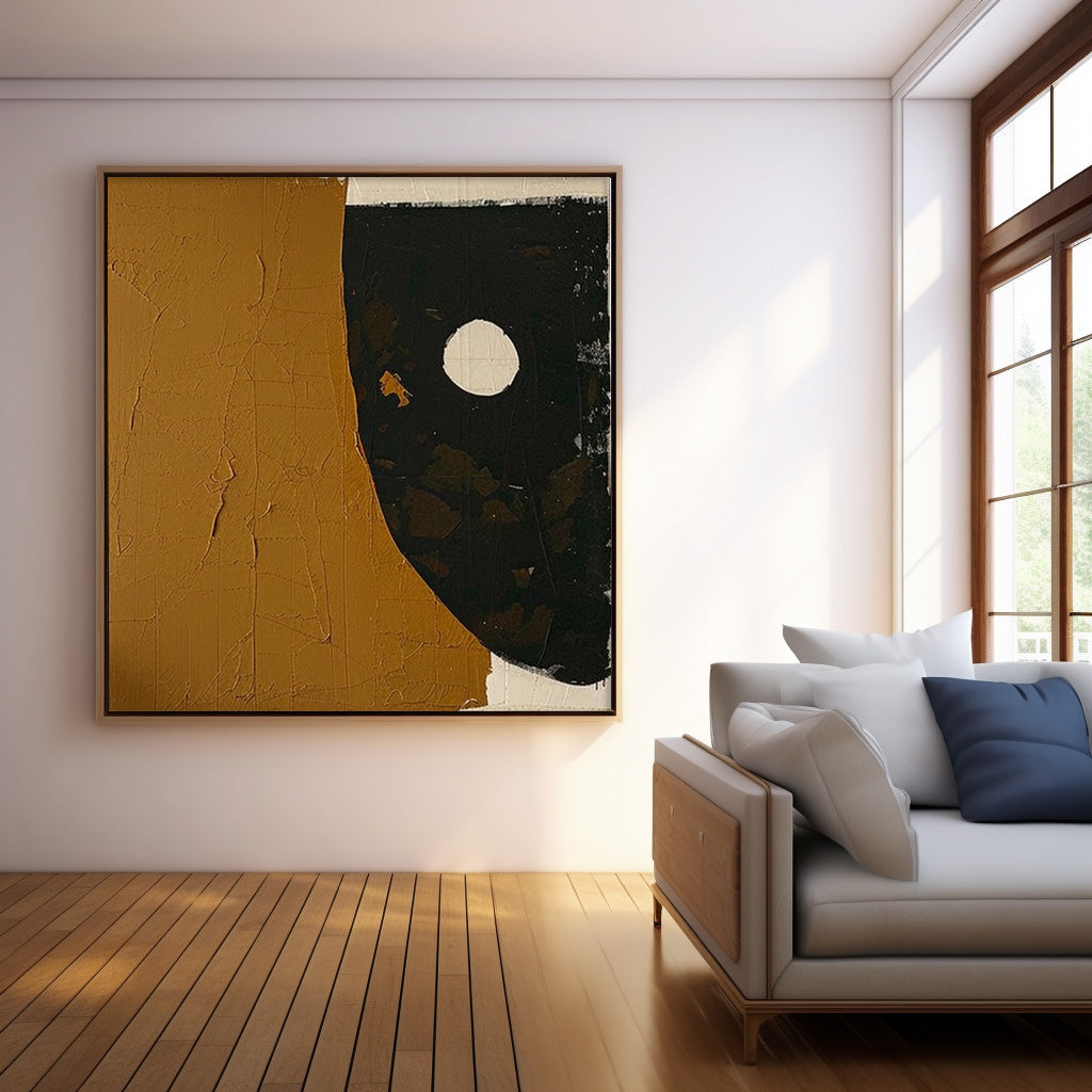 Brown Modern Minimalist Canvas Painting Acrylic Large High Quality Abstract Wall Art Framed Wall Decor