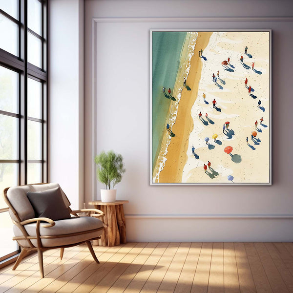 Impressionism Ocean Abstract Large Original Oil Painting On Canvas Modern People And Beach Wall Art Home Decor