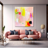 Tiny Canvas Painting Original Wall Art Contemporary New Vibrant Pink Abstract Painting Home Decor