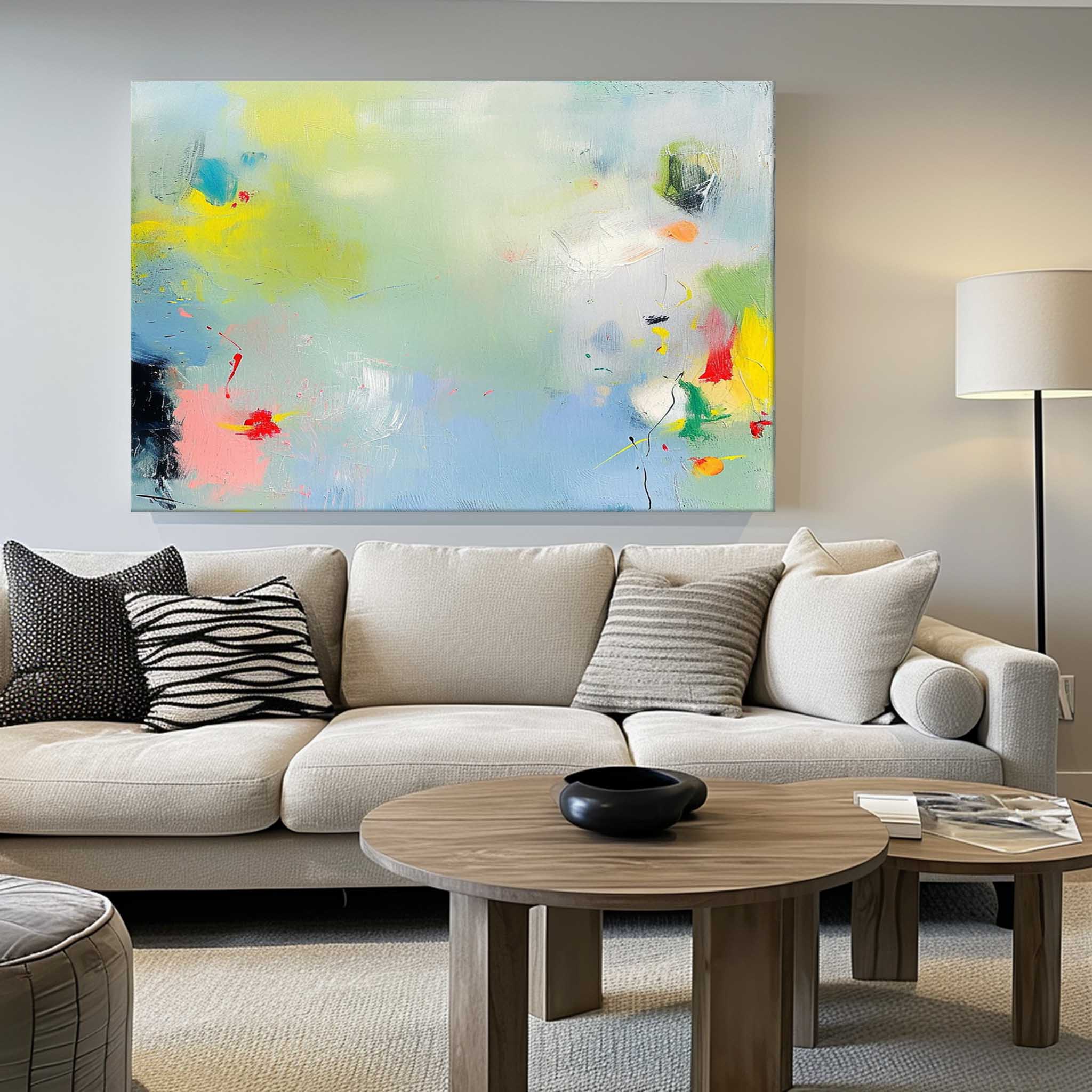 Vibrant Blue Buy Abstract Paintings Online Large Graffiti Abstract Oil Painting Original Wall Art For Living Room