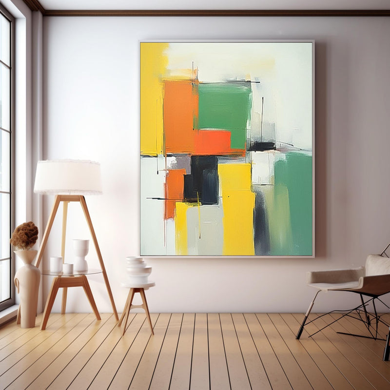 Cheap Geometry Abstract Wall Art Large Contemporary Acrylic Painting On Canvas Graet Quality artworks