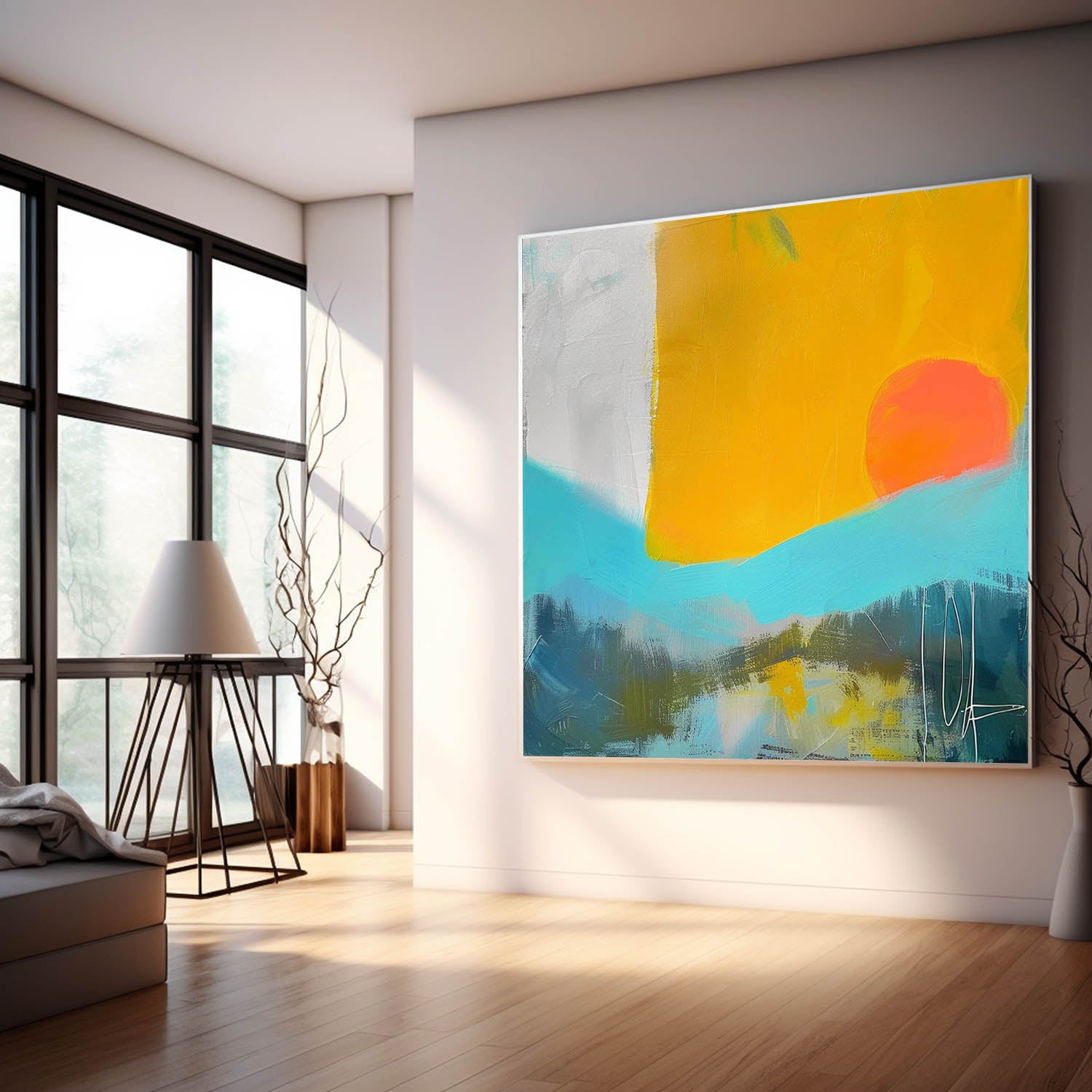 Modern Abstract Acrylic painting Graffiti Texture Painting Abstract Oil Painting Original Sunset Artwork