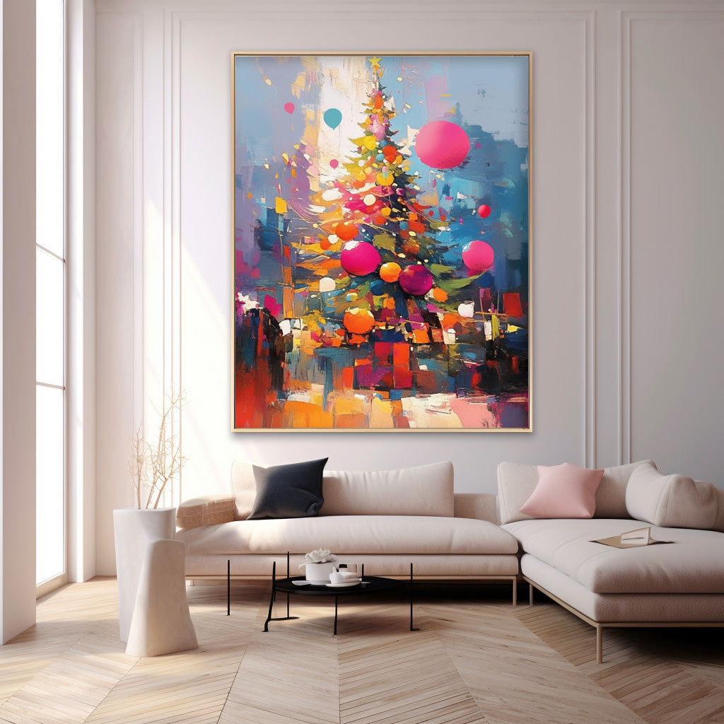 Exquisite Dreamy Acrylic Painting Original Christmas Tree Painting Texture Abstract Christmas Tree Art Home Decor