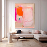 Modern Vibrant Pink Quality Large Art Famous Abstract Artwork Original Oil Painting On Canvas Home Decor