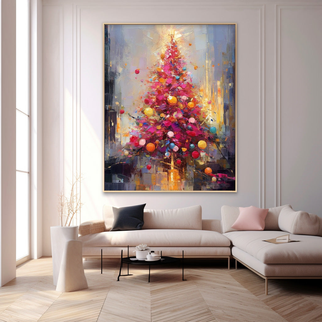 Original Christmas Tree Painting Exquisite Dreamy Acrylic Painting Texture Abstract Christmas Tree Art Home Decor