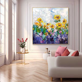 Original Sunflower Flower Wall Art Large Textured Floral Acrylic Painting Modern Floral Oil Painting On Canvas