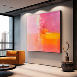 Framed Abstract Wall Art Original Abstract Painting For Sale Pink And Yellow Painting Canvas For Living Room