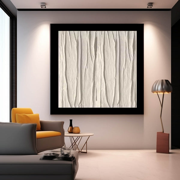 Square Modern Minimalist Canvas Acrylic Painting Large Abstract Artwork Original Wall Art For Living Room