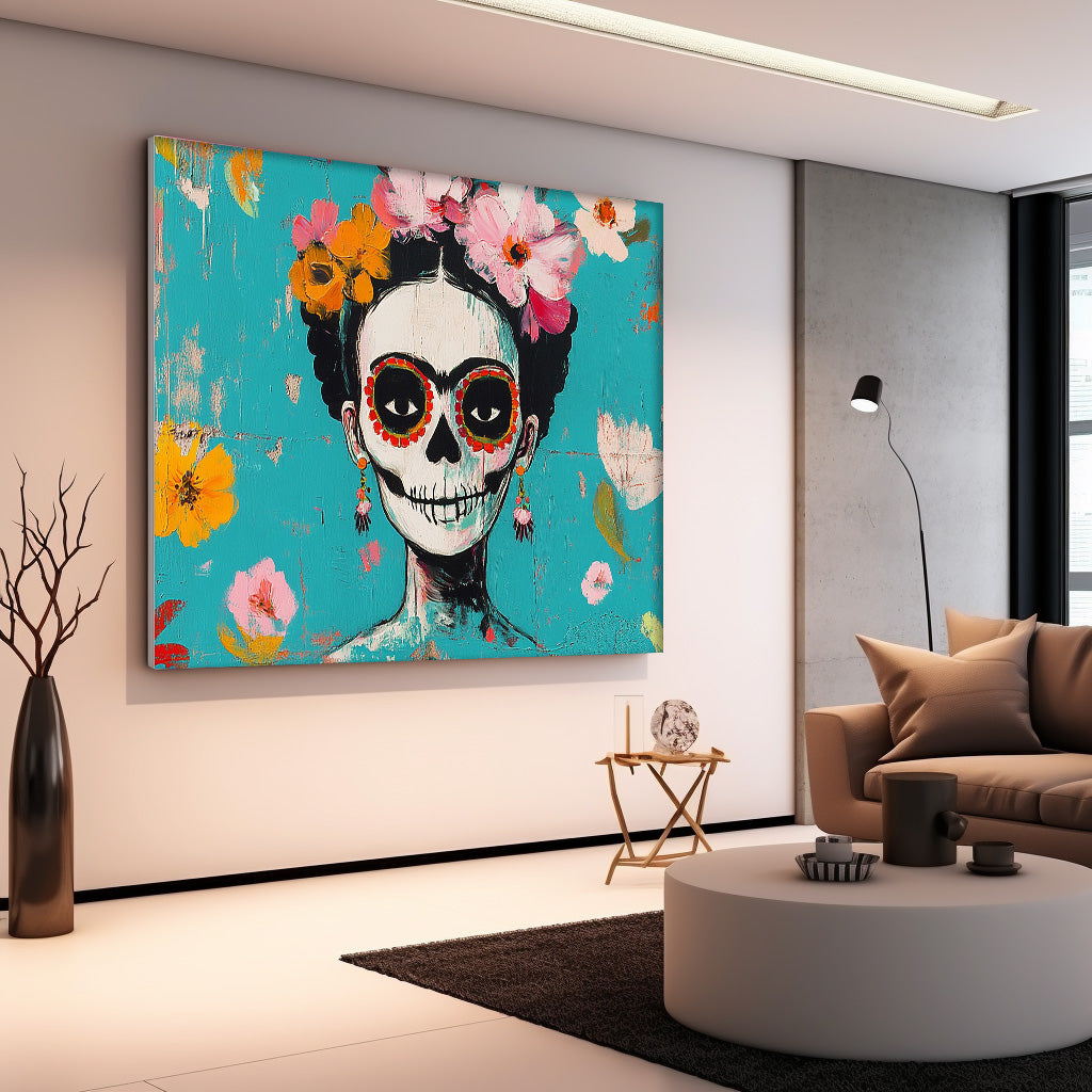 Colorful Abstract Figure Oil Painting Large Skeleton Wall Art Original Artwork For Living Room Holiday Decor