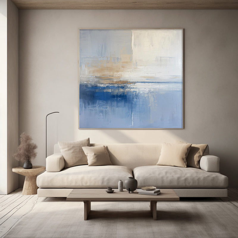 Original Abstract Art For Sale Warm Blue Abstract Painting Canvas Contemporary New Painting Home Decor