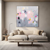 Square Abstract Texture Oil Painting Grey Large Acrylic Painting On Canvas Original Modern Wall Art For Living Room