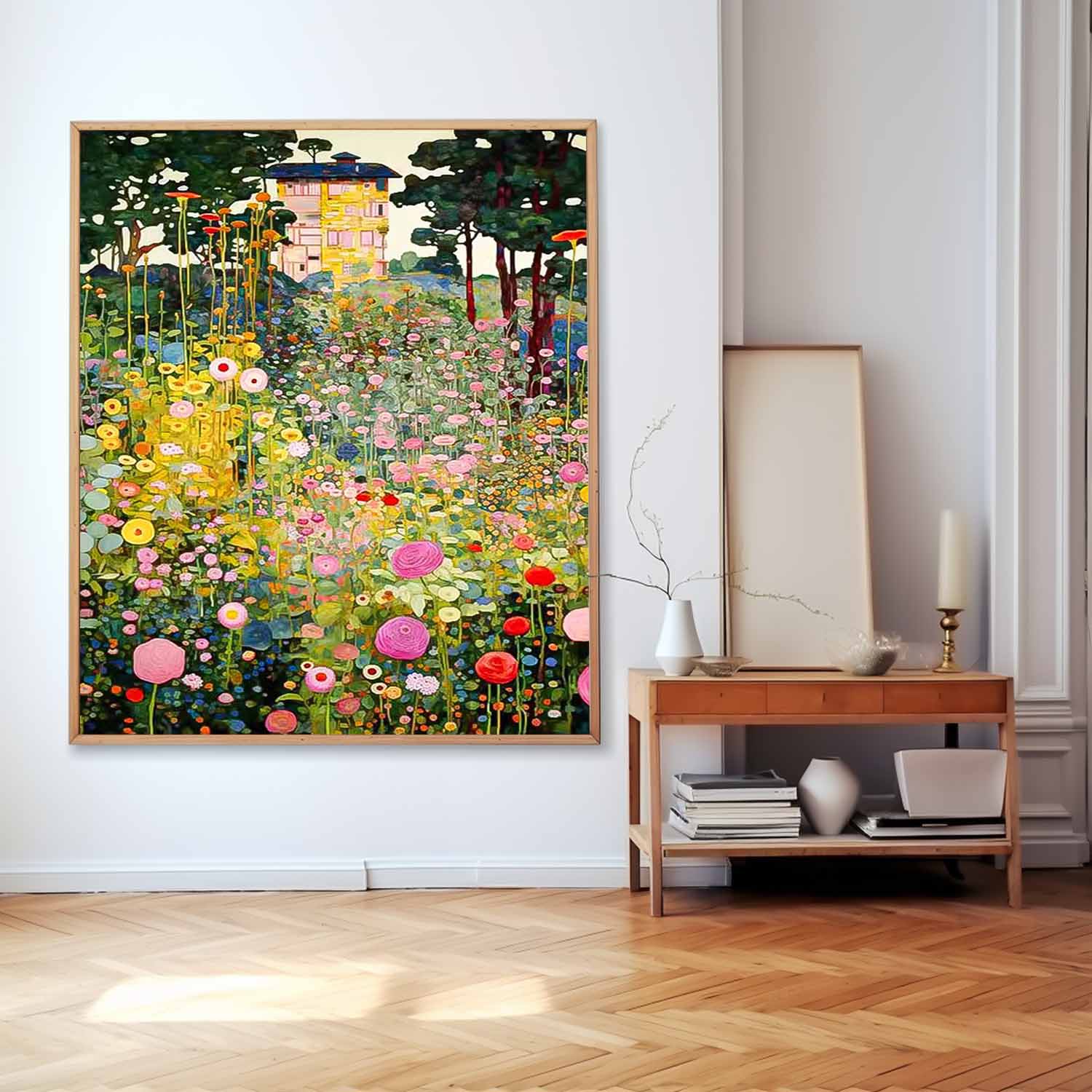 Dreamlike Contemporary Colorful Flower Wall Art Abstract Acrylic Painting On Canvas Large Cute Floral Artwork