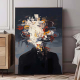 Black Series Large Portrait Painting Original Wall Art Abstract Faceless Artwork For Living Room