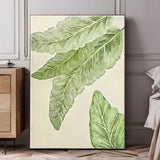 Original Texture Leaves Artwork Green Leaves Oil Painting On Canvas Oversize For Living Room