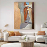 Cheap Warm Color Abstract Wall Art Large Contemporary Alley Acrylic Painting On Canvas Graet Quality artworks