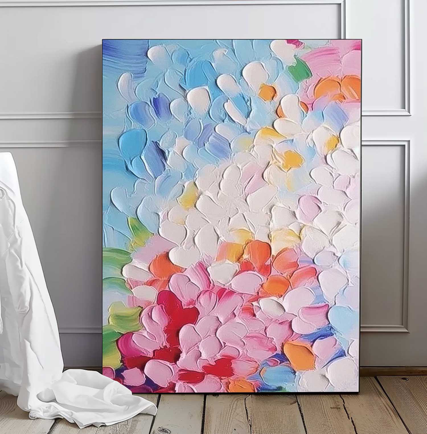 Large Modern Knife Acrylic Painting On Canvas Colorful Texture Abstract Oil Painting Original Artwork Decor