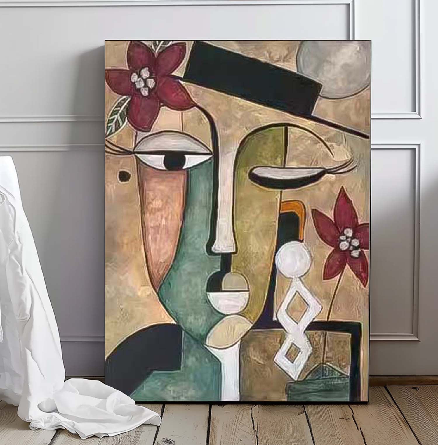 Abstract People oil Painting On Canvas Original Funny Face Wall Art Modern Painting Home Decor