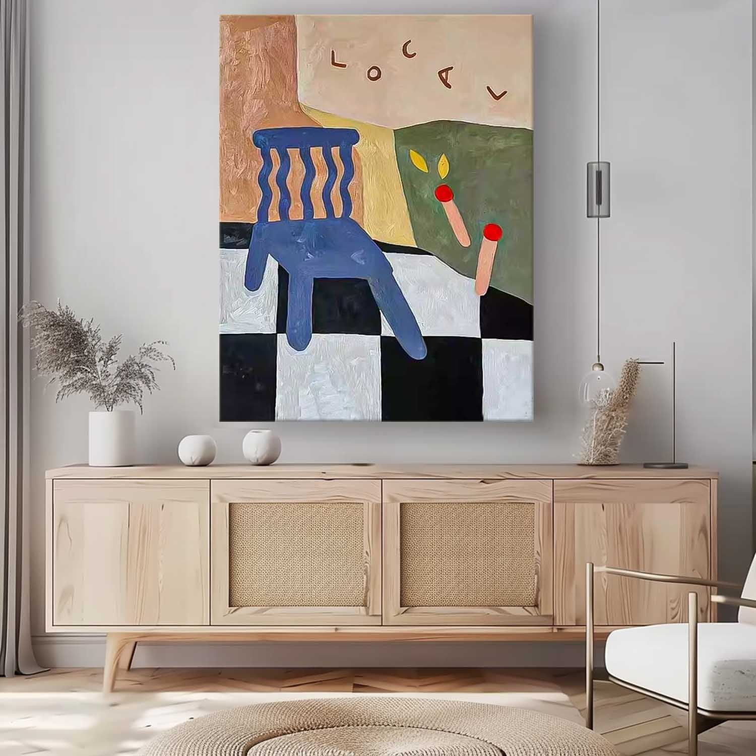 Cute Color Abstract Wall Art Large Contemporary Animation Acrylic Painting On Canvas Children's Room Decoration