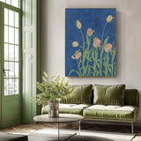 Colorful Tulip Flower Oil Painting on Canvas Big Original Flowers Artwork Framed contemporary Wall Art