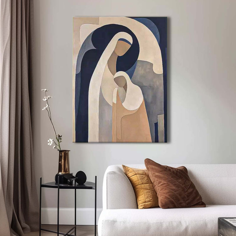 Minimalist Bible People oil Painting On Canvas Abstract Original Nun Wall Art Contemporary Acrylic Painting 