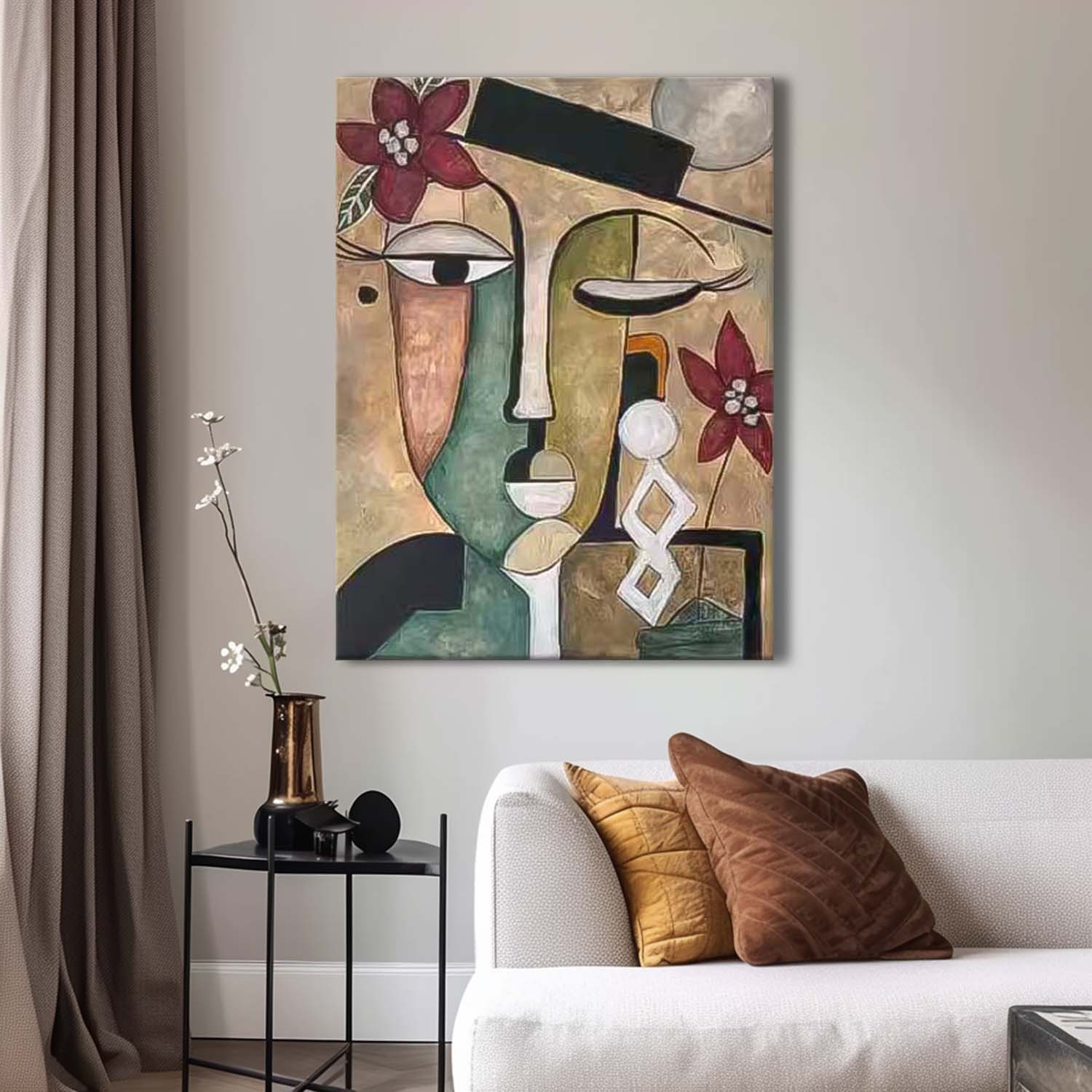 Abstract People oil Painting On Canvas Original Funny Face Wall Art Modern Painting Home Decor