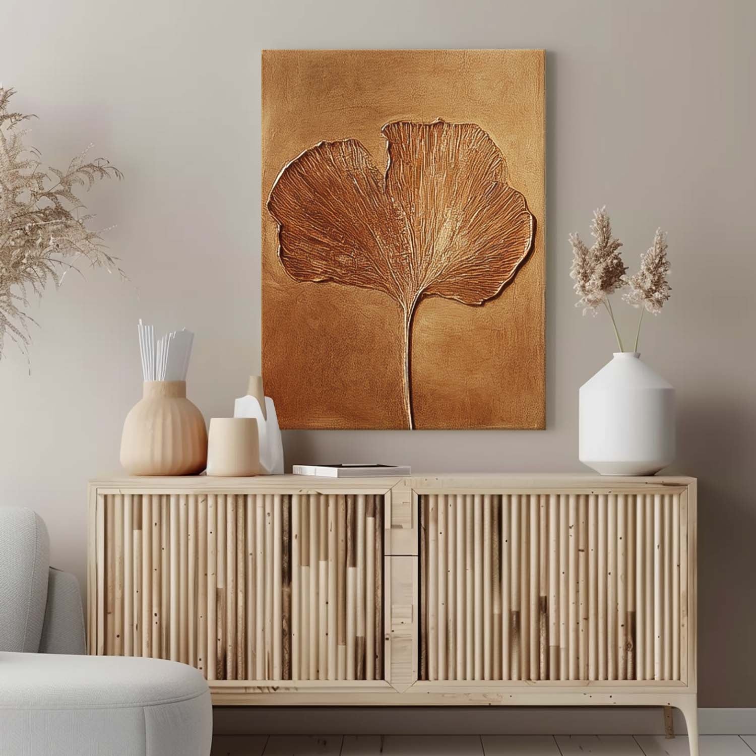 Exquisite Ginkgo Leaf Painting Acrylic Textured Floral Art Impressionist Ginkgo Leaf Paintings For Living Room