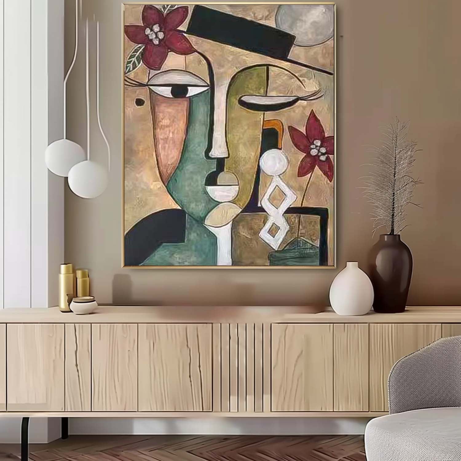 Abstract People oil Painting On Canvas Original Funny Face Wall Art Modern Painting Home Decor