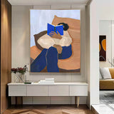Original Wall Art Minimalist Abstract Cartoon Characters oil Painting On Canvas Modern Nordic style