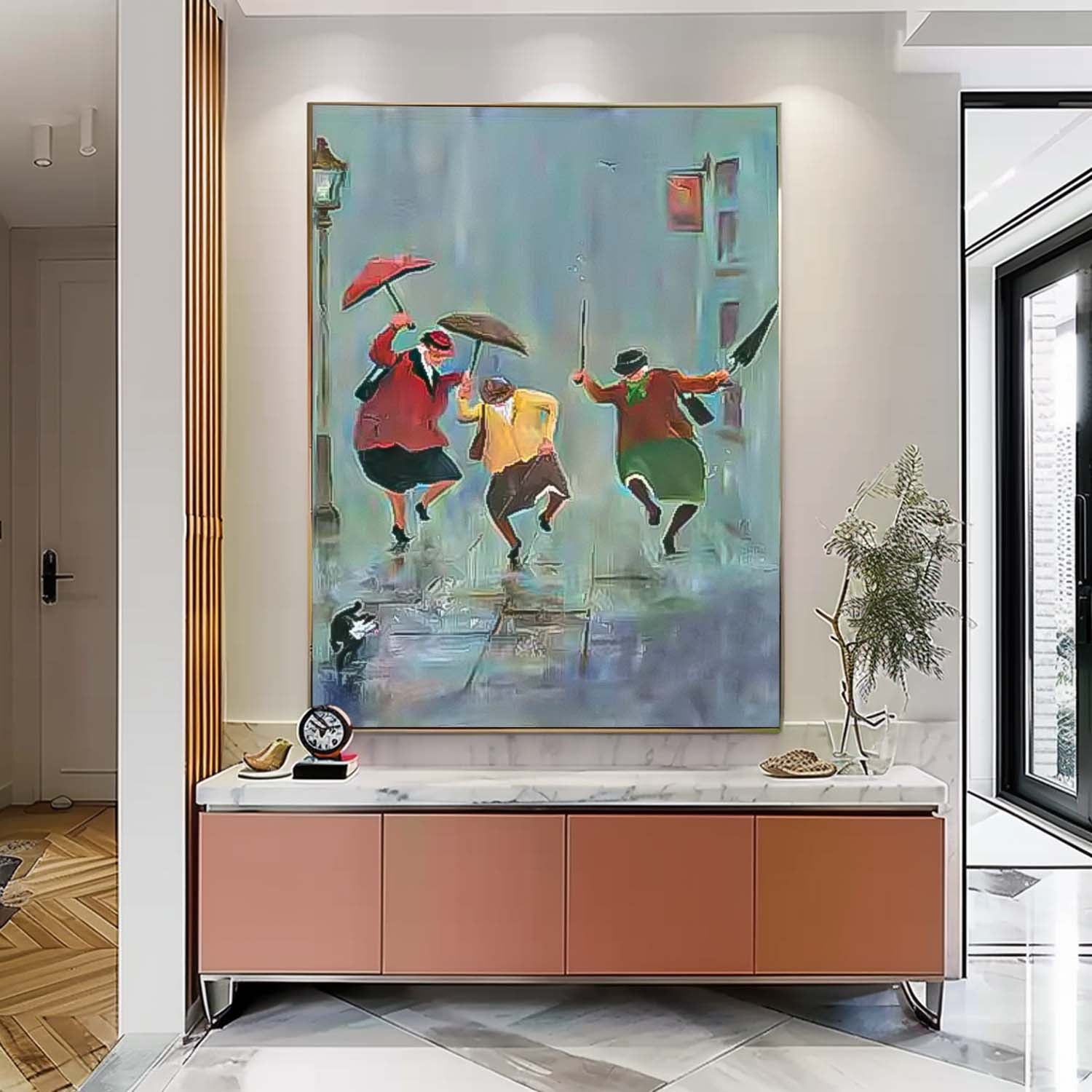 Handmade Canvas Painting Interesting Women Portrait Painting Face Art Original Humored Wall Art Decor