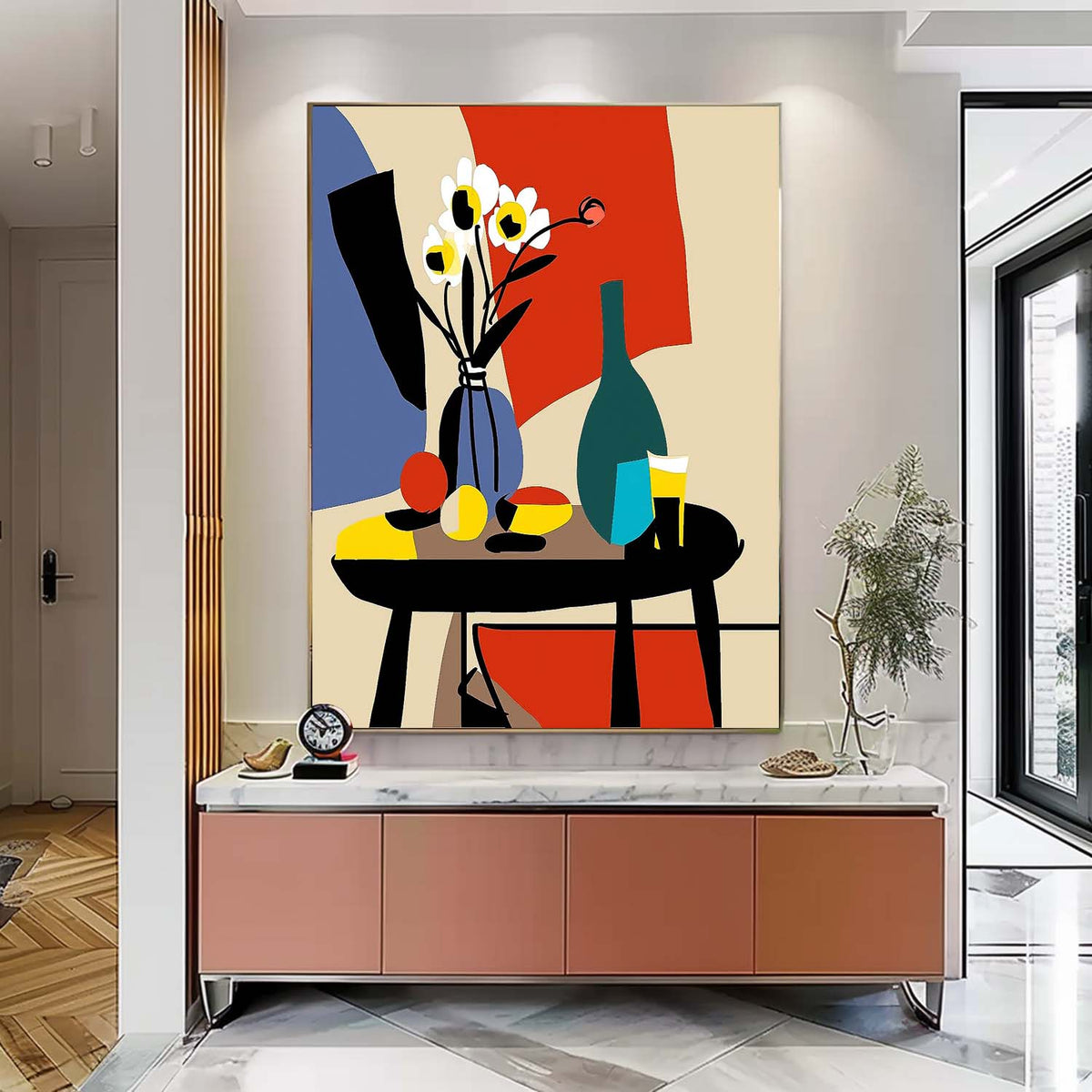 Exquisite Original Beautiful jardiniere Art Abstract High Quality Flower Oil Painting On Canvas