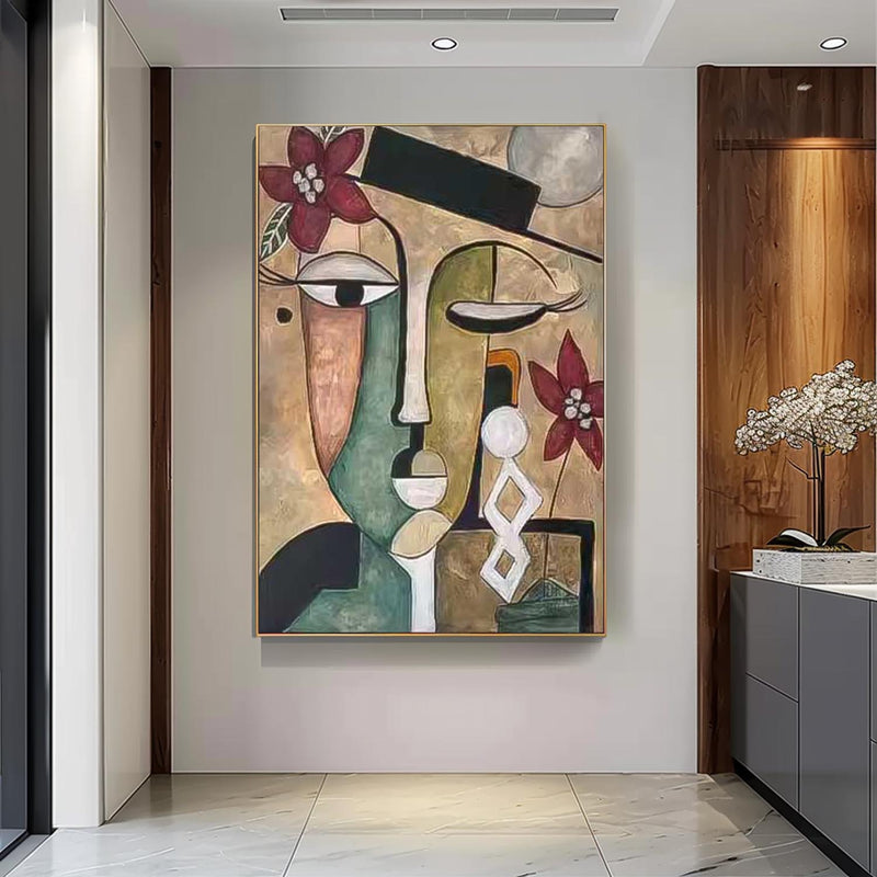 Abstract People oil Painting On Canvas Original Funny Face Wall Art Modern Painting Home Decor