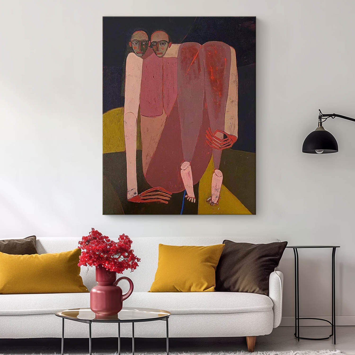 Warm Color Abstract Artwork Large Figure Painting Original Funny Niche Body Wall Art For Living Room