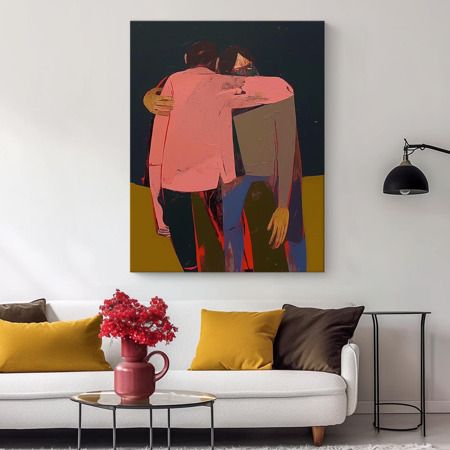 Original Funny Niche Body Wall Art Warm Color Abstract Artwork Large Figure Painting For Living Room