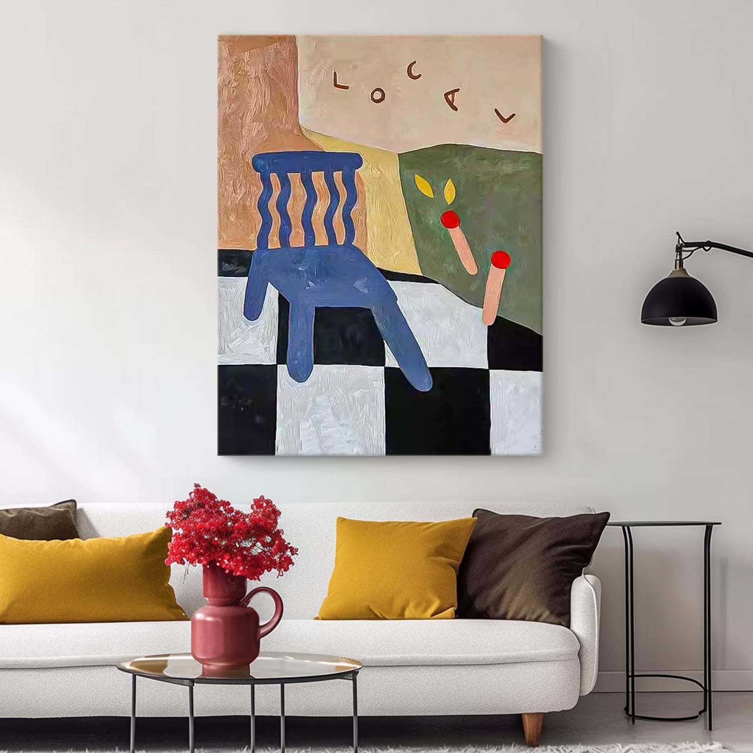 Cute Color Abstract Wall Art Large Contemporary Animation Acrylic Painting On Canvas Children's Room Decoration