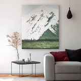 Large Landscape Oil Painting On Canvas Abstract Green Snow Mountain Modern Wall Art Acrylic Painting Home Decor