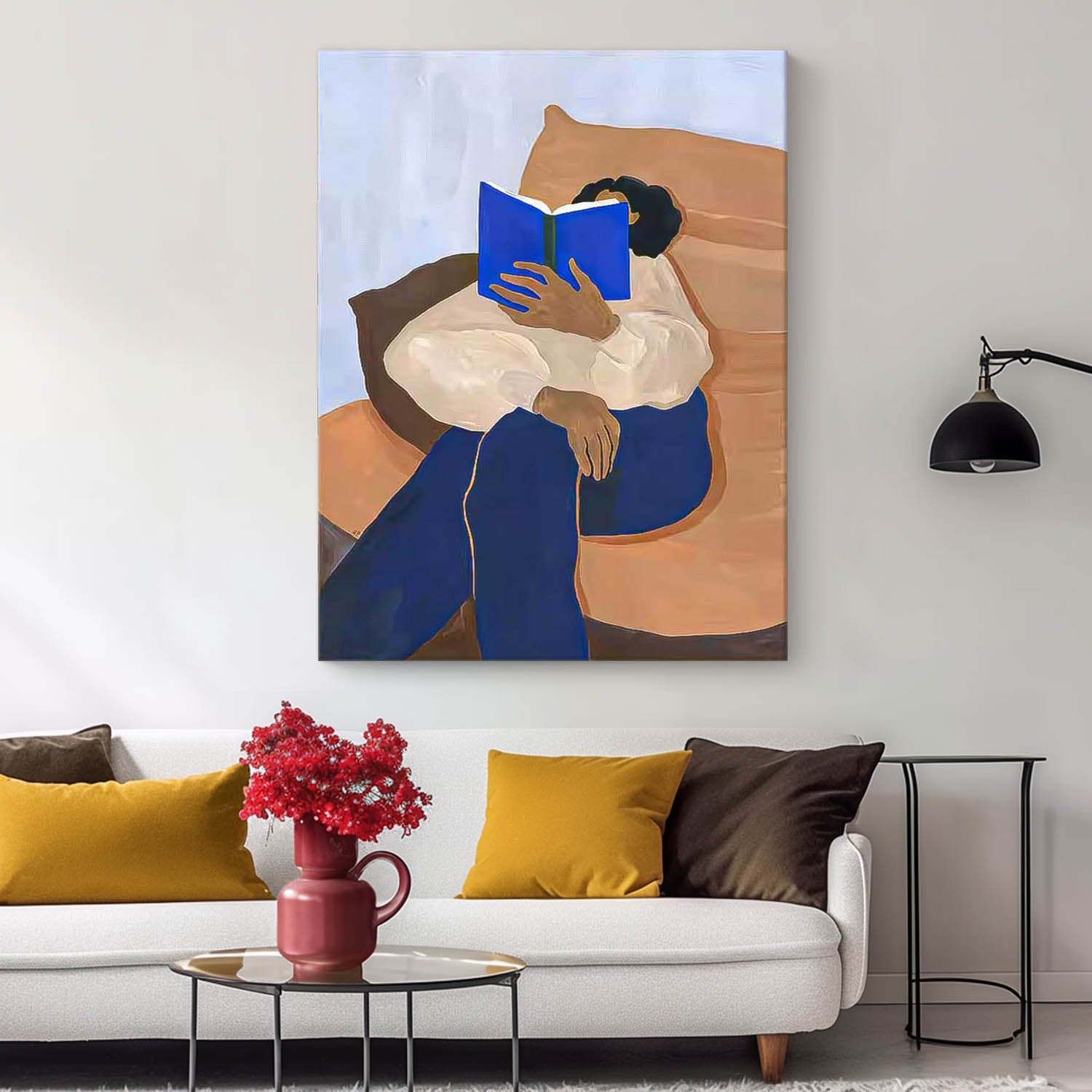 Original Wall Art Minimalist Abstract Cartoon Characters oil Painting On Canvas Modern Nordic style