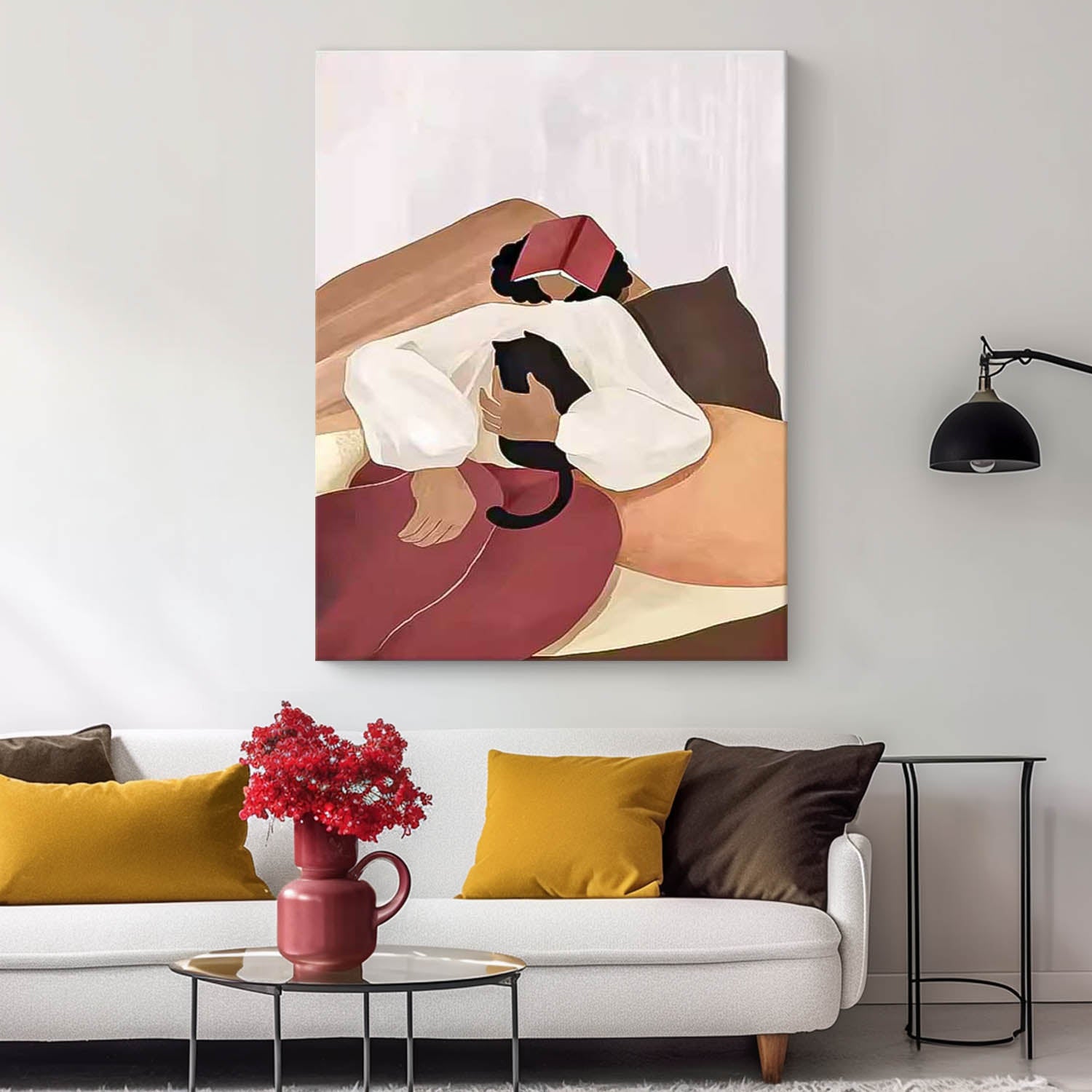 Abstract Cartoon Characters oil Painting On Canvas Original Wall Art Minimalist Modern Nordic Style