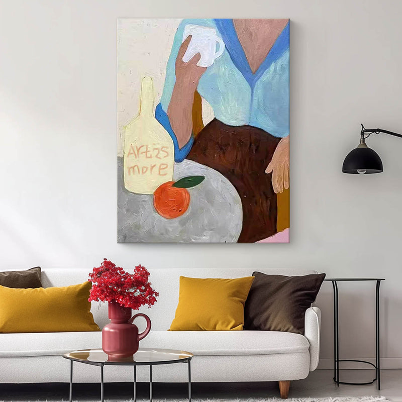 Original Wall Art Minimalist Abstract Cartoon Characters oil Painting On Canvas Modern People Acrylic Painting 