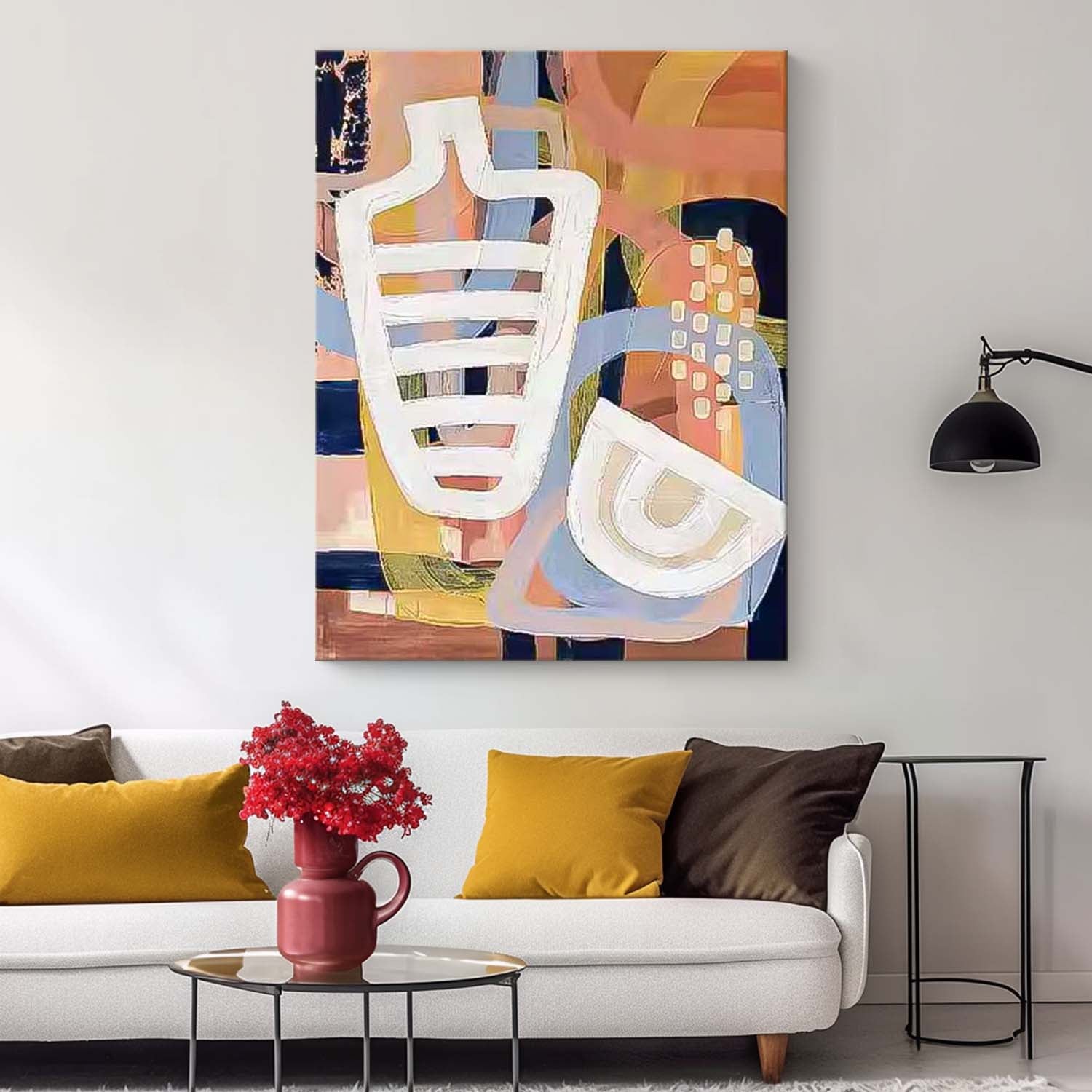Abstract Graffiti Wall Art Large Contemporary Irregular Line Acrylic Painting On Canvas Home Decoration