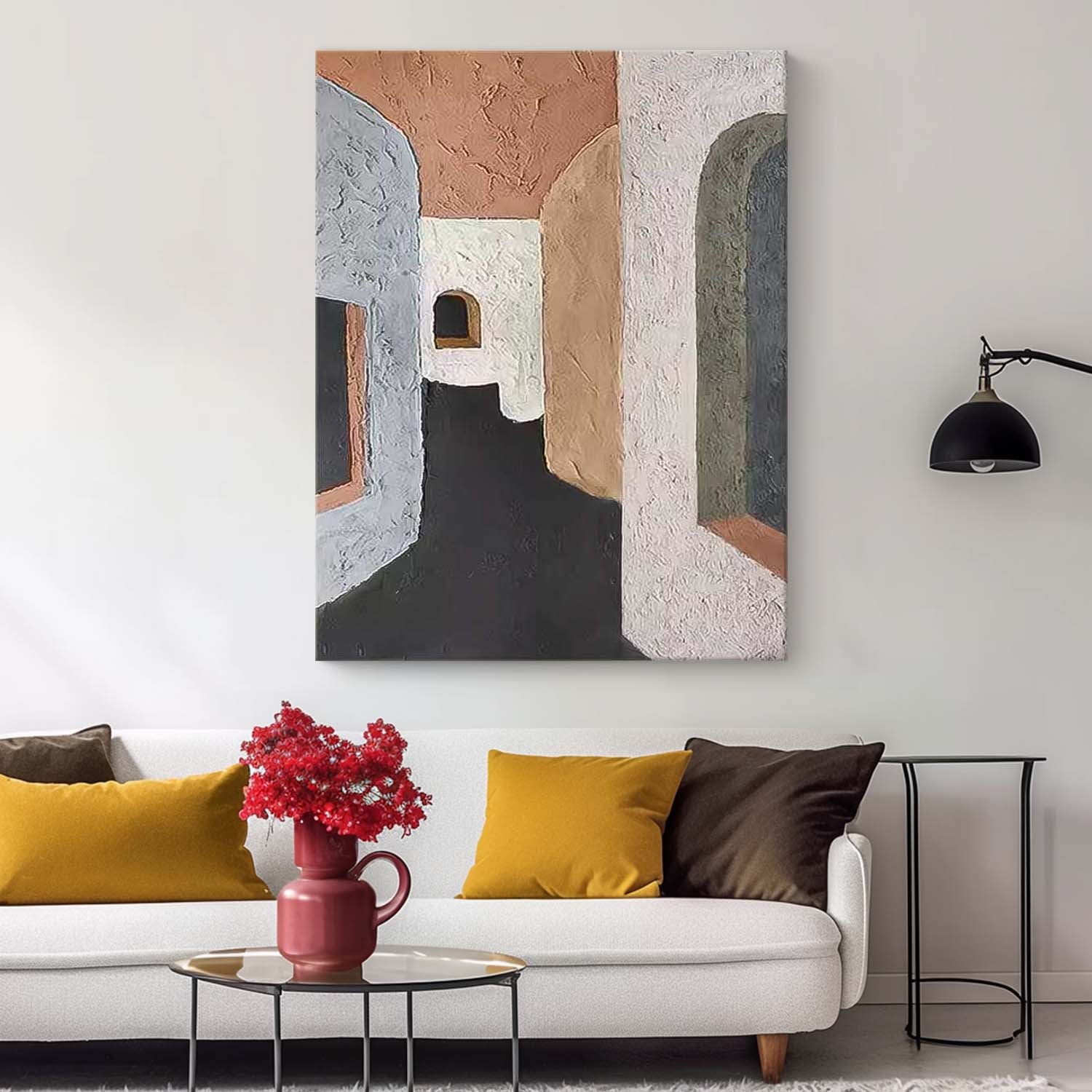 Abstract Alley Wall Art Large Contemporary Minimalist Acrylic Painting On Canvas Home Decoration