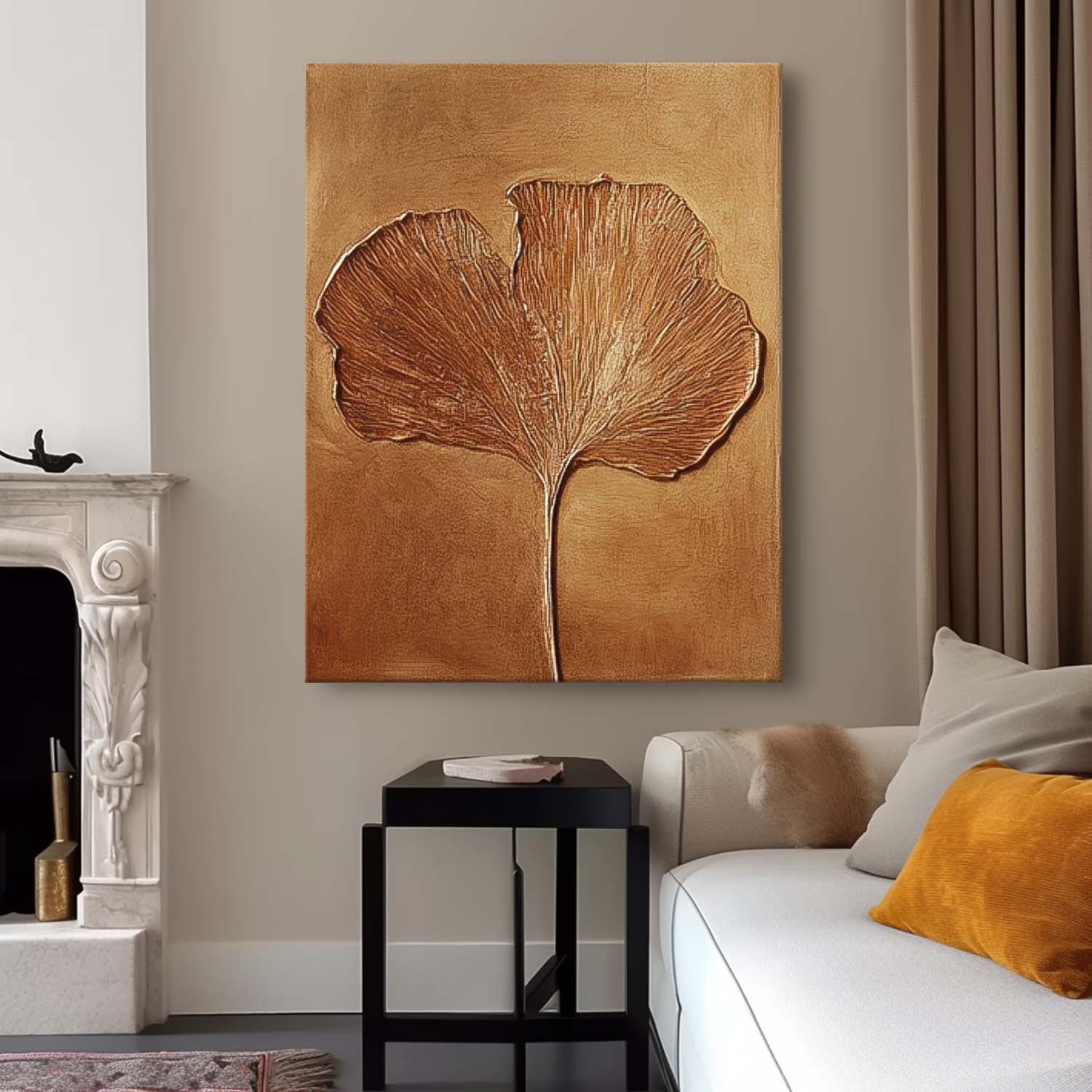 Exquisite Ginkgo Leaf Painting Acrylic Textured Floral Art Impressionist Ginkgo Leaf Paintings For Living Room