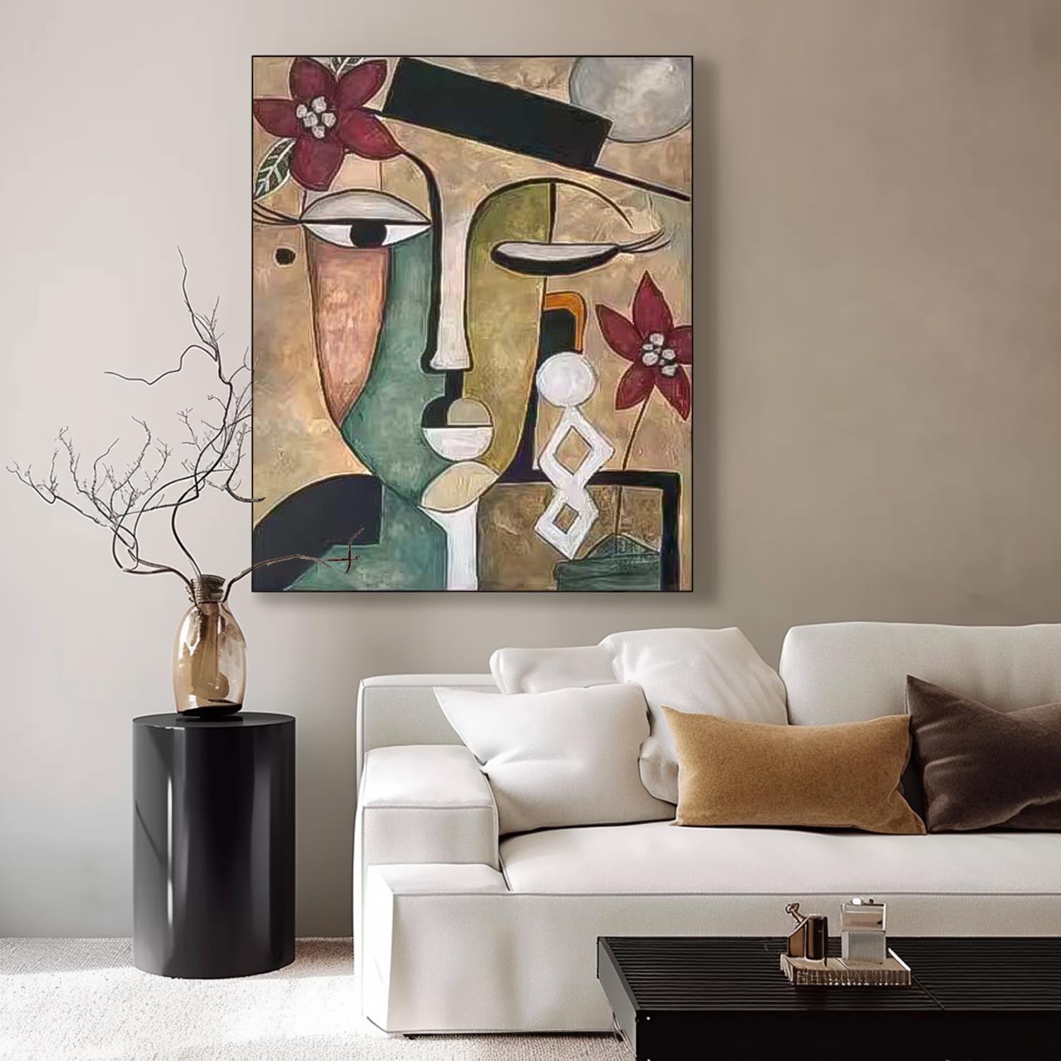 Abstract People oil Painting On Canvas Original Funny Face Wall Art Modern Painting Home Decor