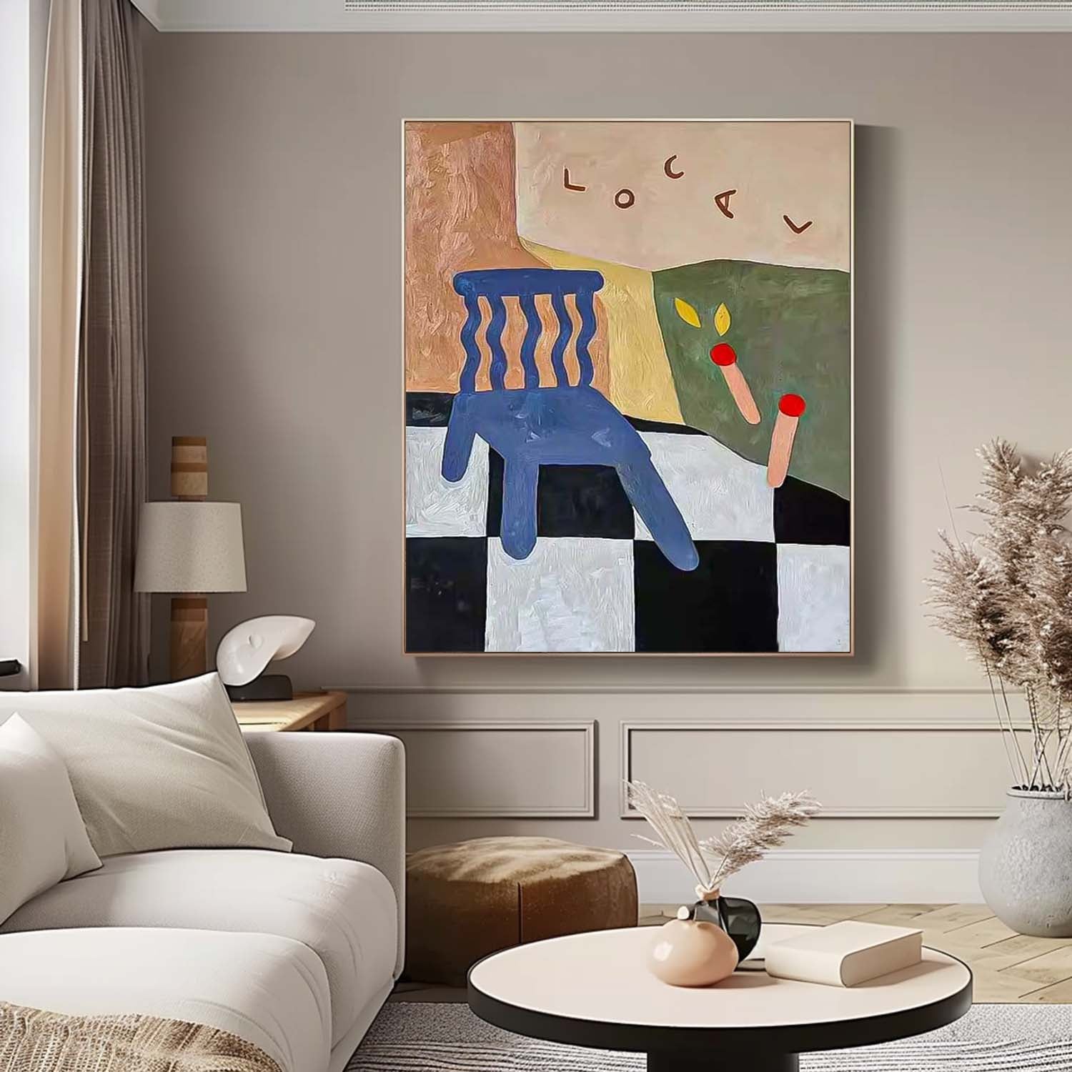 Cute Color Abstract Wall Art Large Contemporary Animation Acrylic Painting On Canvas Children's Room Decoration